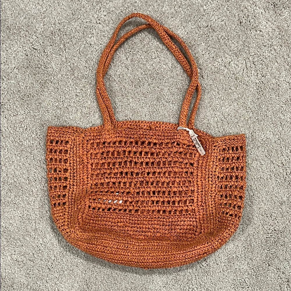 Madewell Tan Tote Bag with Airy Open-Weave Design